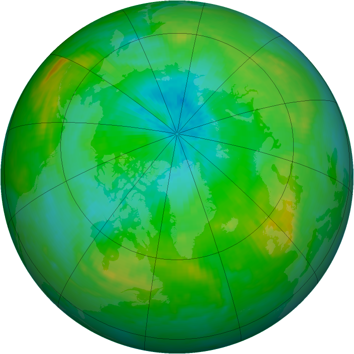 Arctic ozone map for 20 August 1982